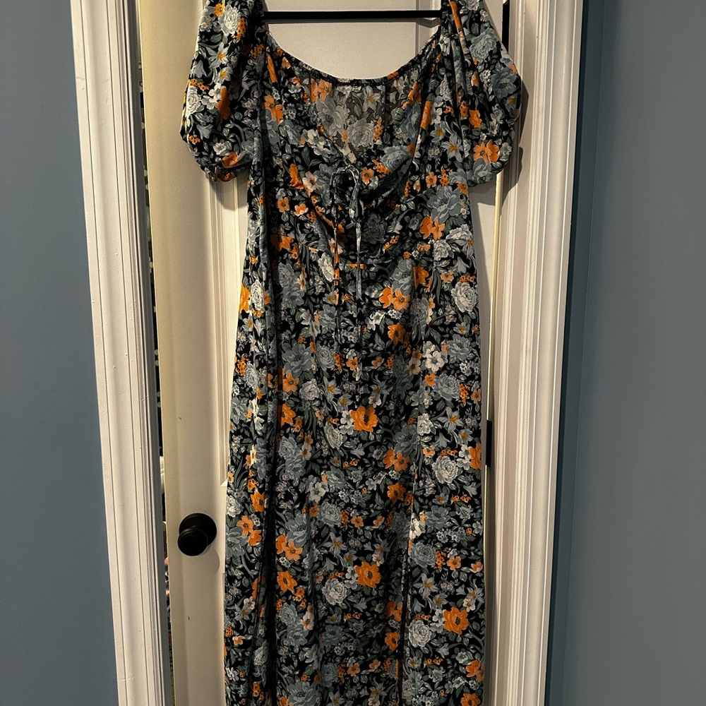 Puff Sleeve Maxi Sundress for Wedding Guest